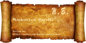 Muskovics Bardó névjegykártya